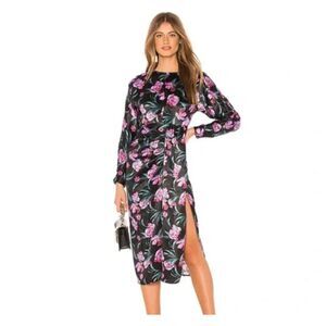 L'Academie Revolve Valentine Midi Dress Women's MEDIUM Floral Classic Elegant